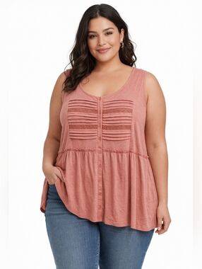 torrid Dusty Rose Sleeveless Button-Front Peasant Top. NWT size 5x